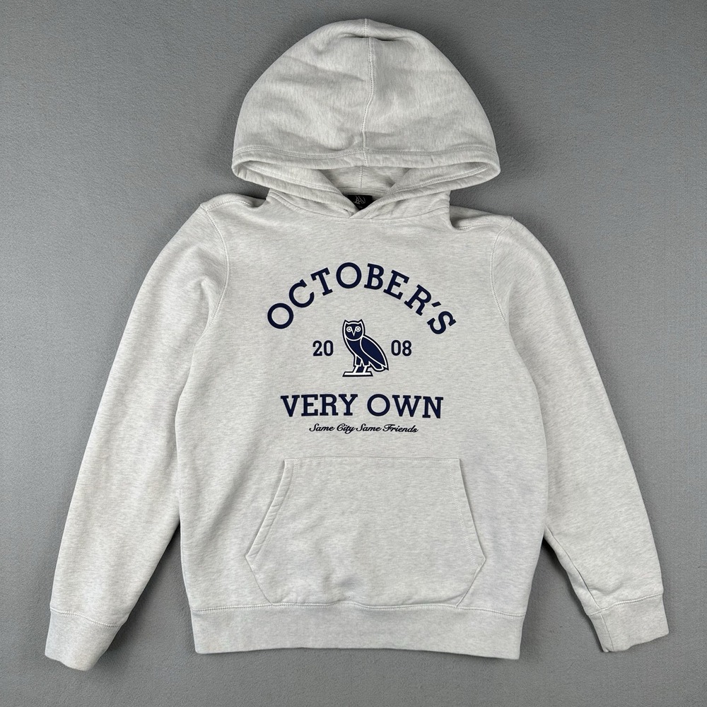 Octobers Very Own OVO Collegiate Hoodie Men's Medium Gray Pullover Drake Rap
